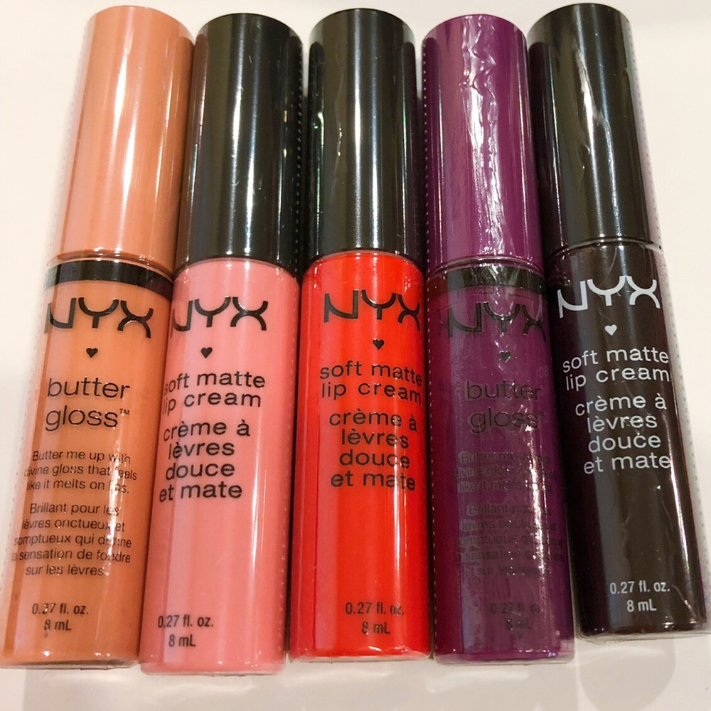 5 NYX lip creams and butter gloss